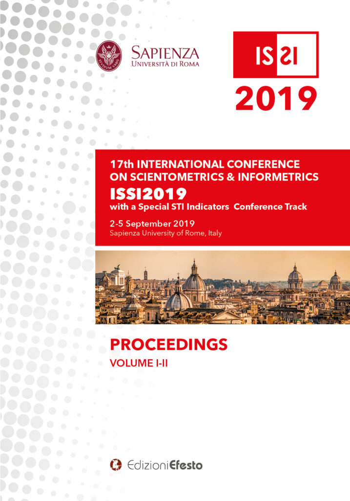 Copertina del libro: PROCEEDINGS OF THE 17TH CONFERENCE OF THE INTERNATIONAL SOCIETY FOR SCIENTOMETRICS AND INFORMETRICS