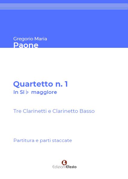 Copertina del libro: Quartetto n. 1 in Si♭ maggiore